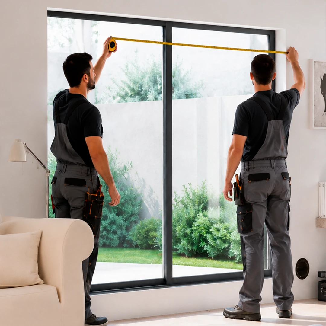 Medición y revisión para instalación de cortinas roller